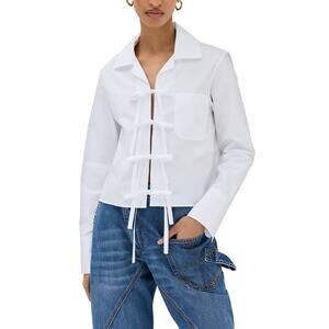 J.W. Anderson Chic Cream Bow Tie Shirt Size 2